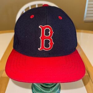 American Needle Boston Red Sox Navy and Red Snapback Hat
